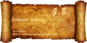 Gabner Barna névjegykártya